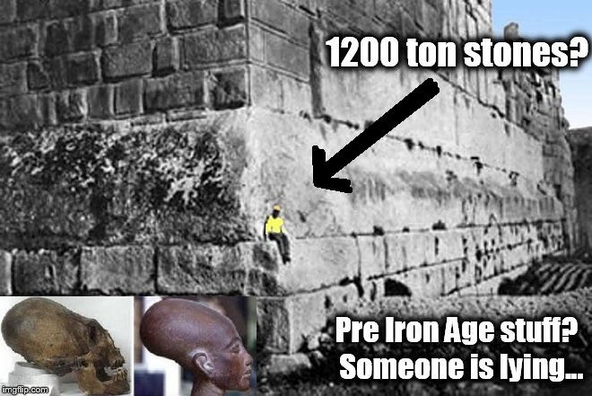 Baalbek 1200 ton stones pre iron age Conehad Egyptian