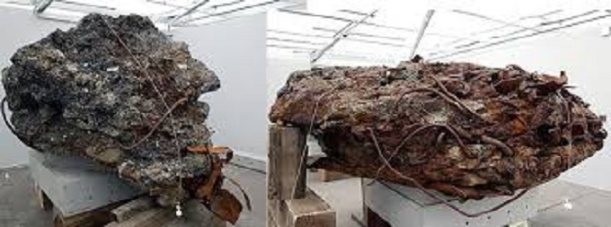 Melted engine block 911