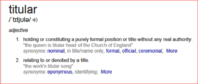 Titular meaning screenshot