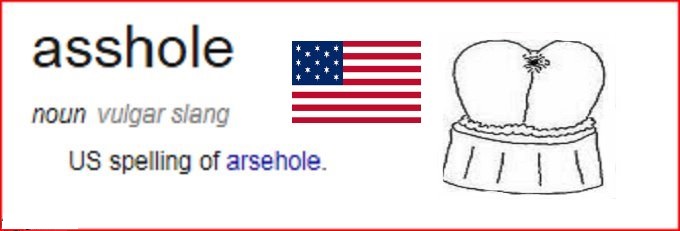 American asshole with American flag