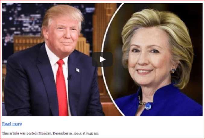 Hillary and Trump Screenshot 'READ-MORE' link
