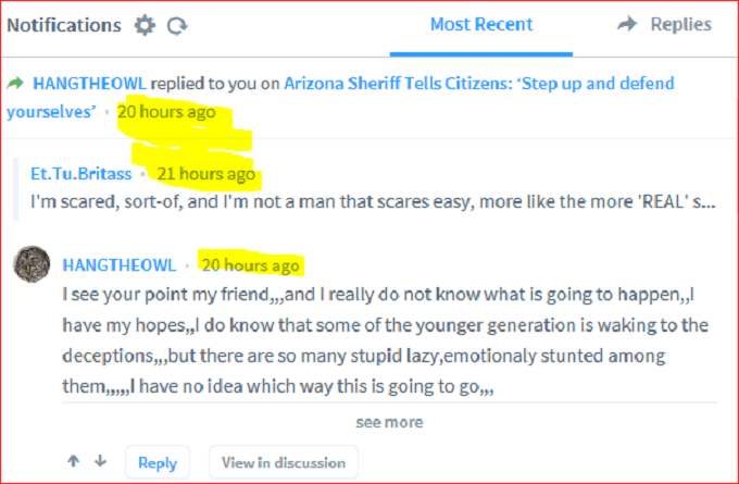 Screenshot time difference PP Disqus