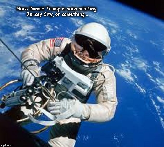 Treump orbiting Jersey City