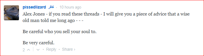 Alex Jones pissed lizard post