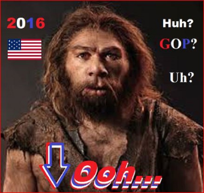 2016 GOP Neanderthal Oh Uh American flag