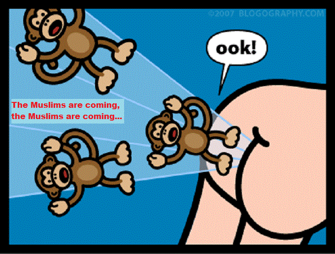Butt monkeys the Muslims are coming