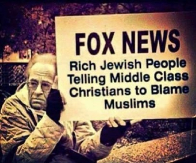 Fox News ~ Rich Jews telling Xtians to hate Muslims