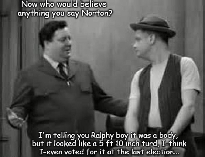 Honeymooners body turd voted election