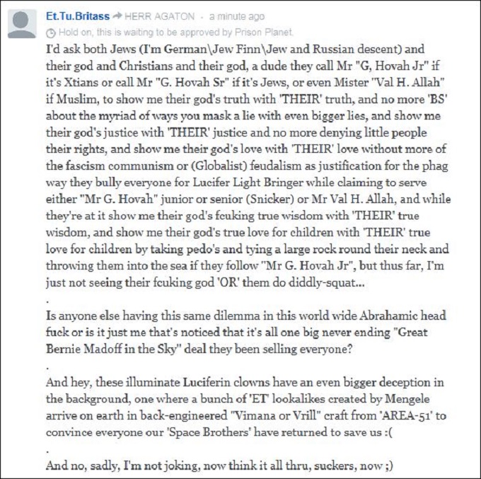 Screenshot great god comment