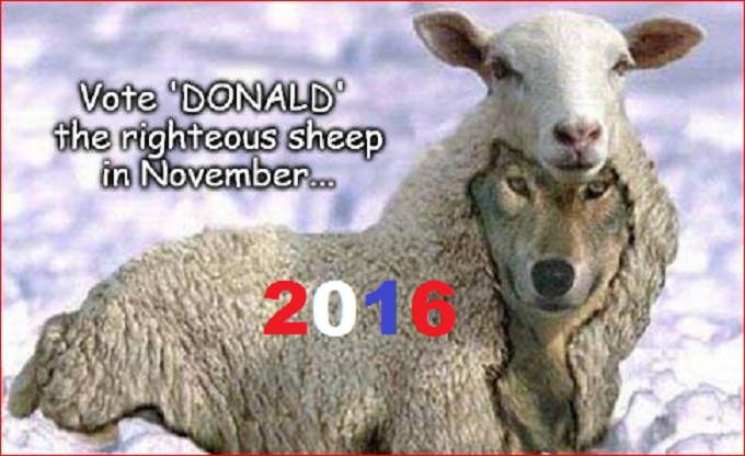Vote Donald the righteous sheep 2016
