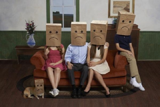 American family bag over head