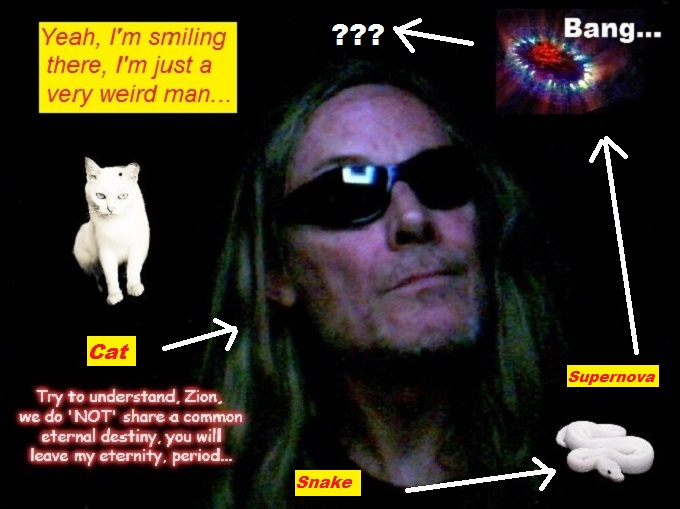 Analogy Allegory Supernova Robby Hades Snake Cat Smiling weird