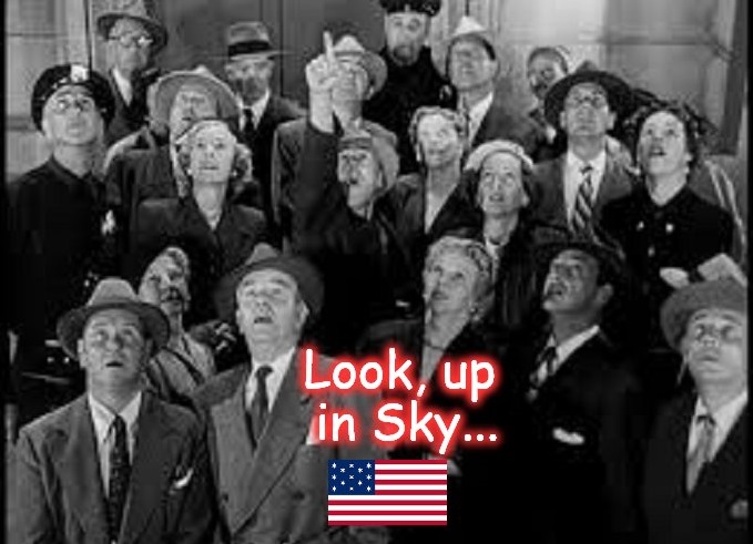Look up in the sky American flag