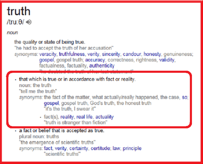 Truth meaning highlighted