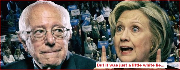 Bernie and Hillary littlew white lie