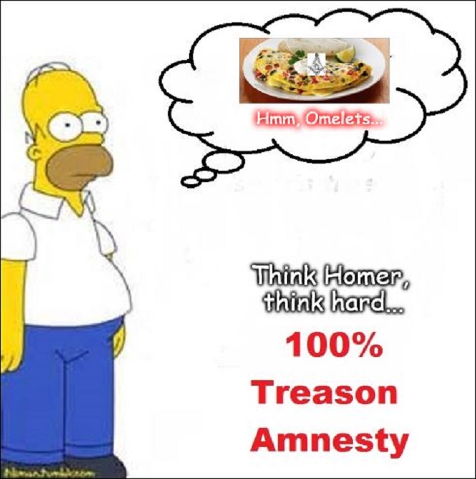 Homer think, Omelets amnesty Mason