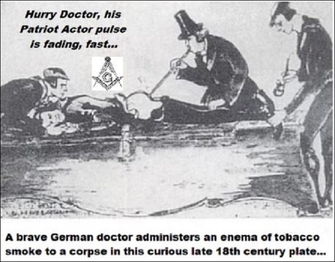 Patriot Actor Mason blowing smoke up ass