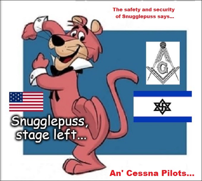 Snugglepuss stage left MASON Nazi Jew RED