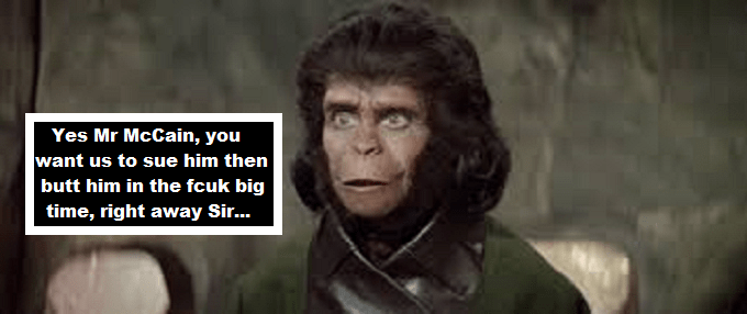 Planet of the Apes TES Mr McCain ~ Sue him