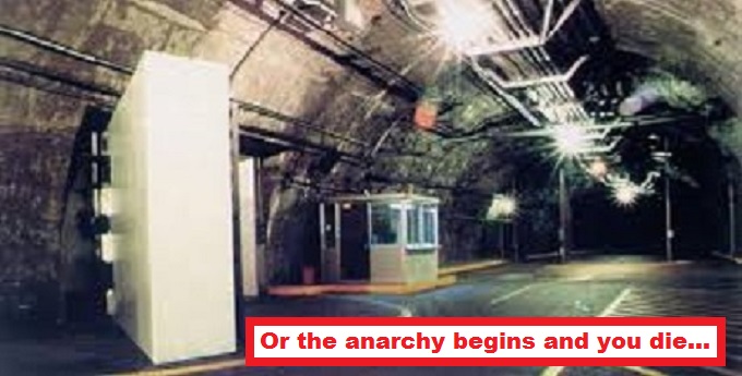 Underground bunker anarchy begins and you die