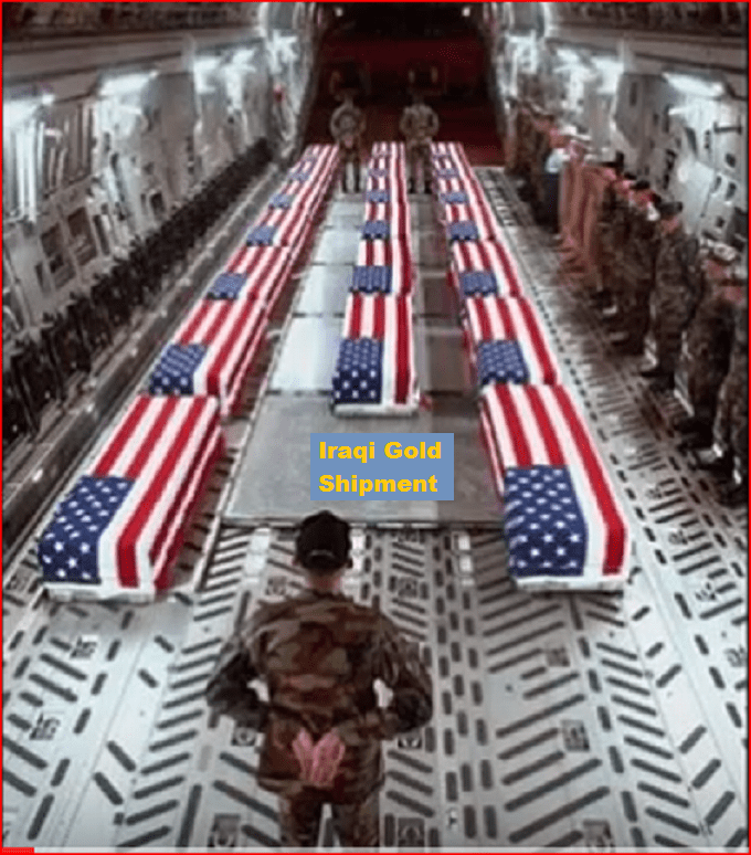 US Military coffins Iraqi Gold shipment