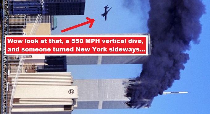 Wow vertical dive 911 plane twin towers image