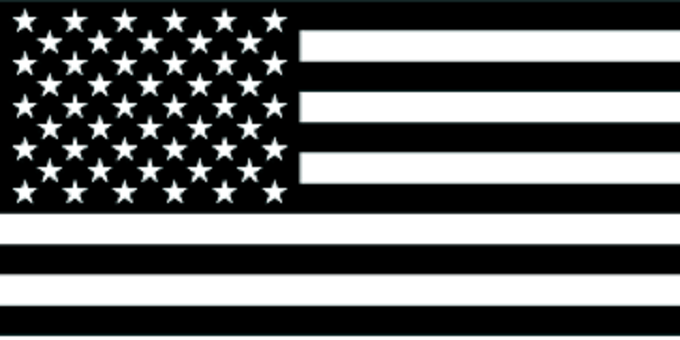 American flag black and white