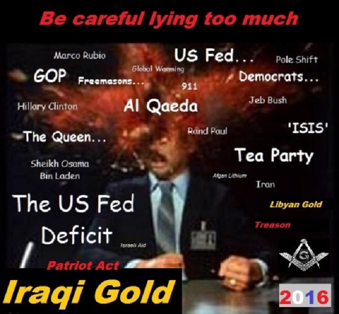 Be careful lying too much Patriot Act Mason exploding head