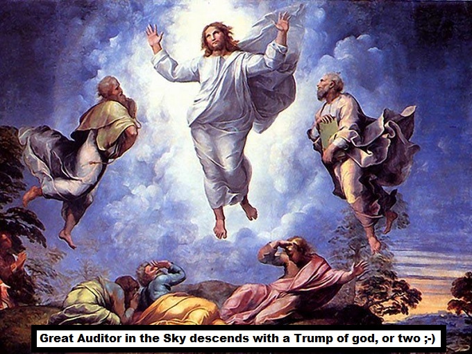 Christ's asxension Great Auditor in the Sky Trump