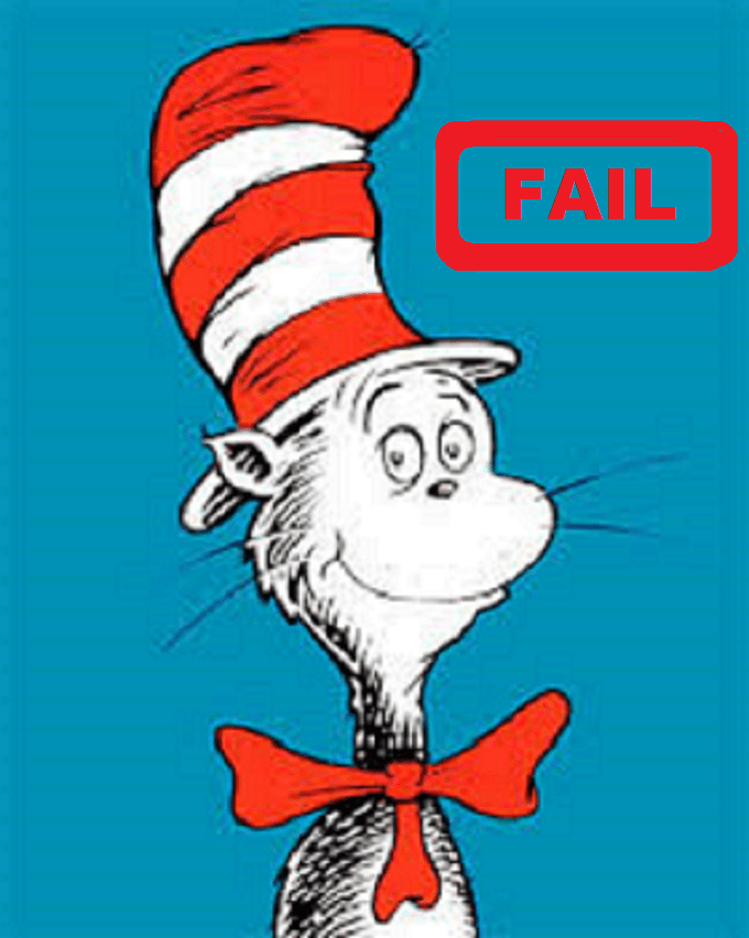 Dr Seuss Zeus Cat ~ FAIL