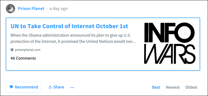 Infowars UN Internet