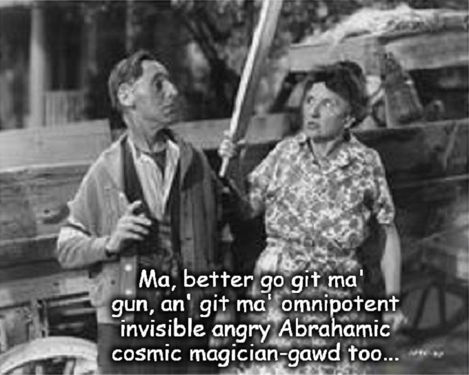 Ma and Pa Kettle ~ Git ma' god an' gun CROPPED