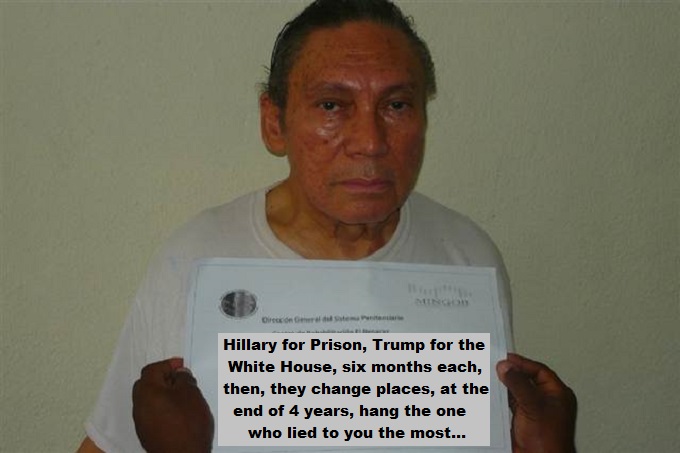 Noriega Prison sign Hillary Trump