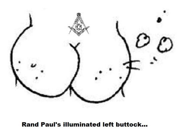 Rand Paul's lilluminated eft butt cheek