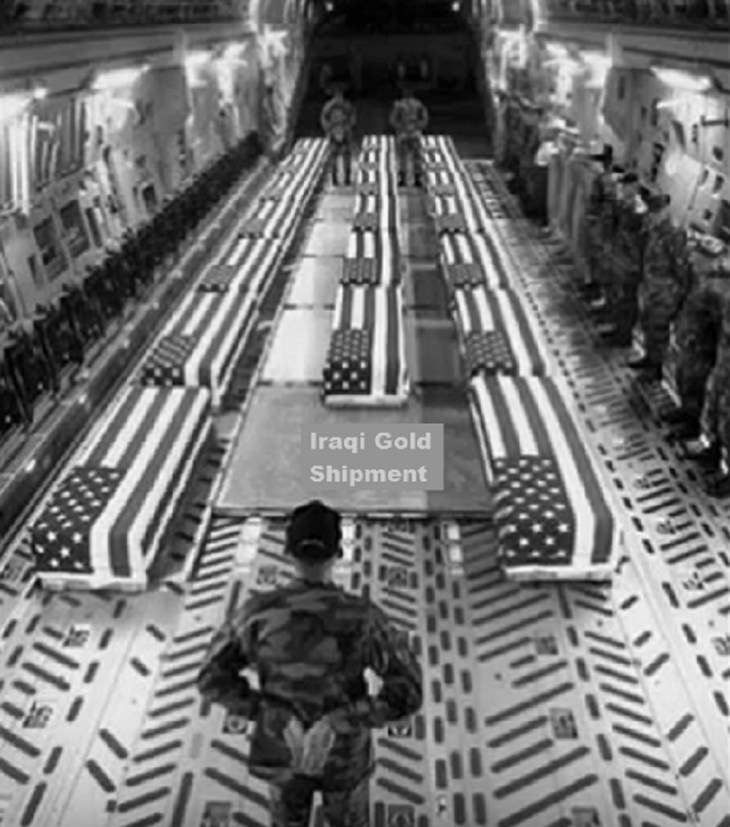 Iraq Gold Coffins black and white