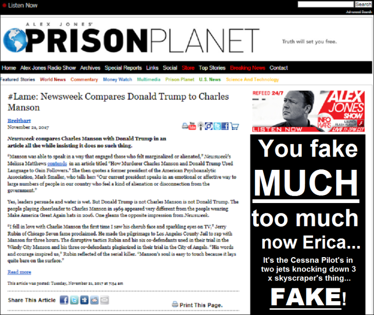 0001000 Trumpf = Charley Manson FACE PAGE