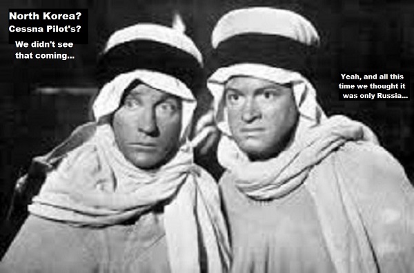 Bob Hope and Bing Crosby ~ The road to North Korean Cessna Pilot's 600