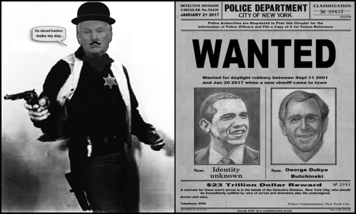 Sheriff Star Trump Obama and Dubya WANTED LARGE