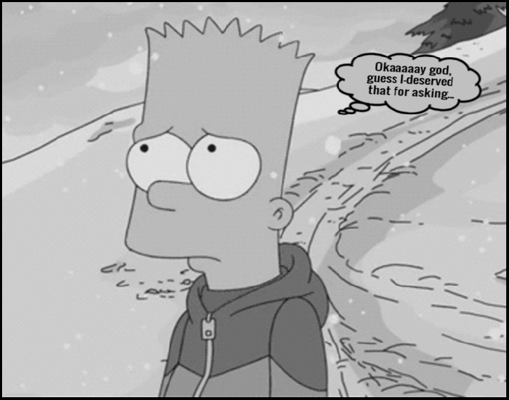 Bart deserved that for asking LARGE